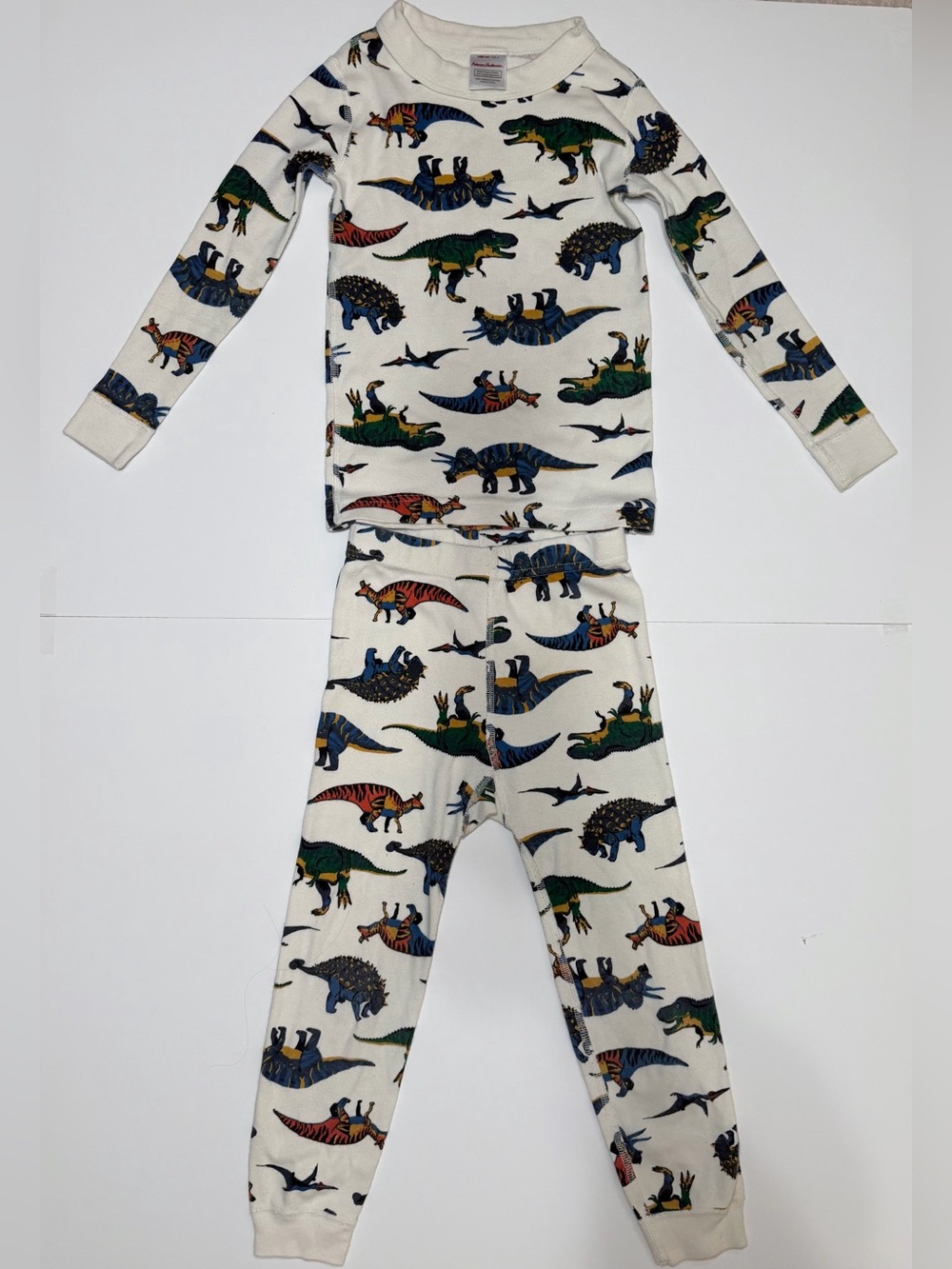 Hanna Andersson Dino Roar Organic Cotton Long John Pajama Set Size 4T